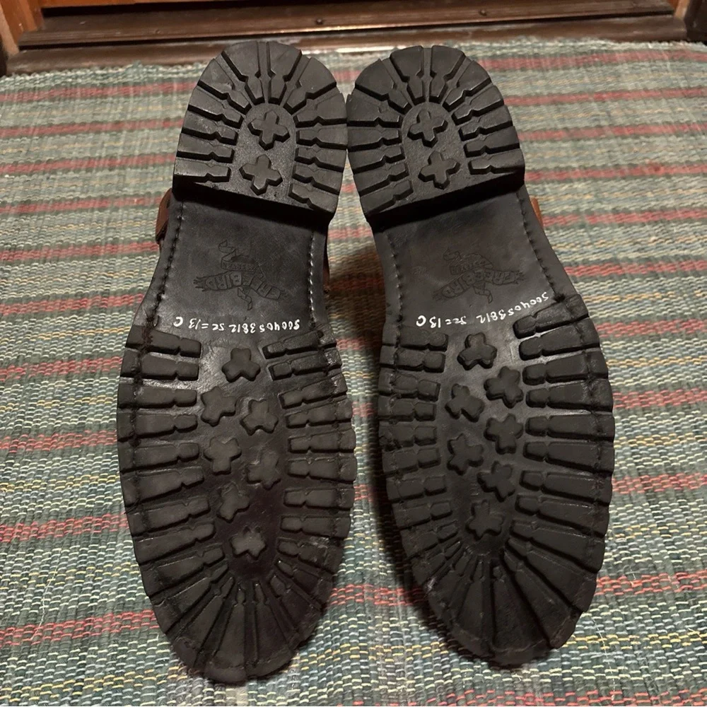 Freebird By Steven Mens Brown Leather Zipper Biker Boot Size 13 Ozzie - Picture 5 of 7